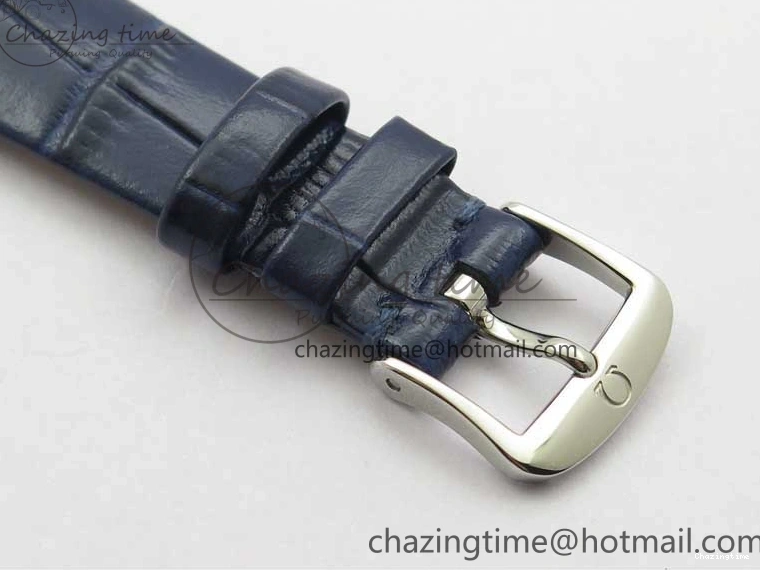 0412 Ladies’ De Ville Trésor Diamond Blue Dial Blue Fabric Watch OXF 1:1 Best Edition Swiss Quartz Upgraded 7892